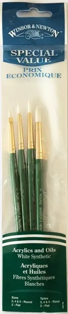 Set pensule pentru pictură Winsor & Newton - Sintetice, 4 buc