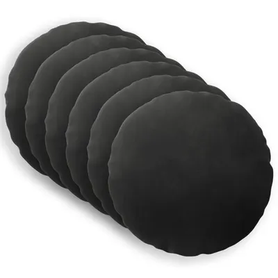 vidaXL Husă pentru pernă 6 pcs HEERLEN Negru Ø 60 cm Catifea