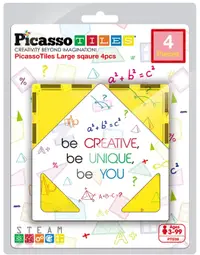 Constructor suplimentar Picasso Tiles - Pătrate mari, 4 piese
