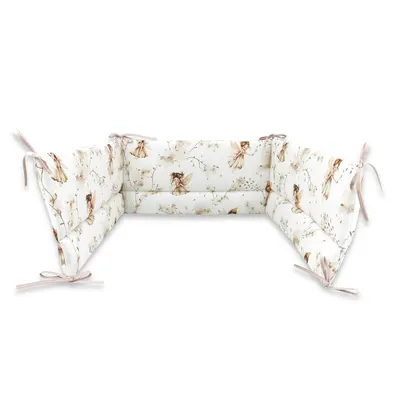 Aparatoare pentru patut, MimiNu, Din bumbac certificat Oeko Tex Standard 100, 180x30 cm, Cu panglici, Fairy