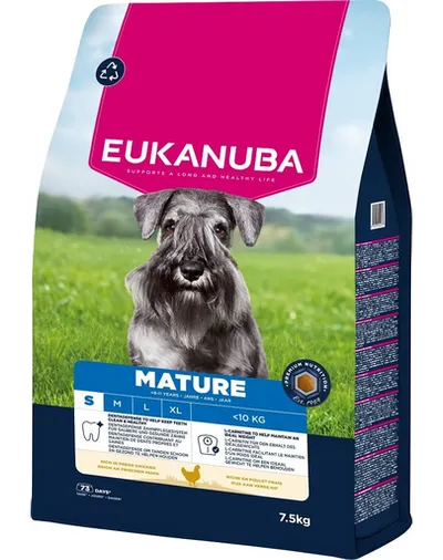 EUKANUBA Mature Small Breeds Chicken 7,5 kg hrană câini maturi rase mici, bogată în pui proaspăt