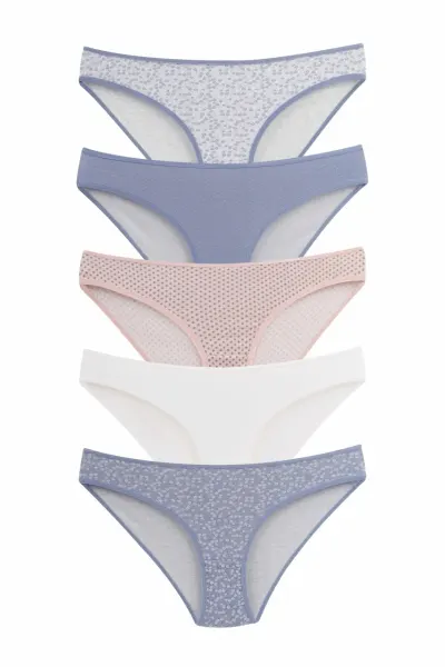 Set 5 perechi de chiloti din bumbac, pentru dama, 33000, Multicolor
