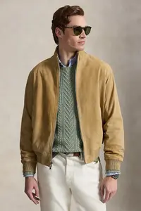 Polo Ralph Lauren geacă de tranziție pentru bărbați din piele întoarsă
