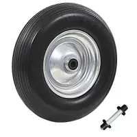 vidaXL Roată de roabă cu osie, 4.00-8, PU solid, 390 mm