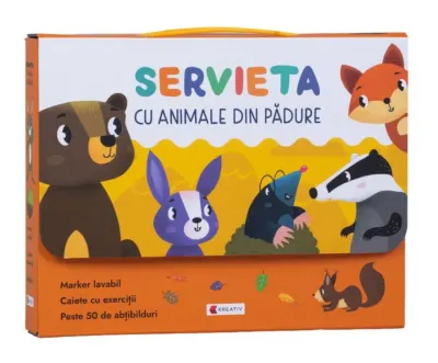 Servieta cu animale din padure