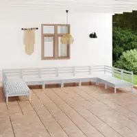 Gossi set mobilier relexare gradina, 10 piese, alb, lemn masiv de pin