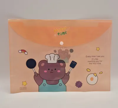 ​Mapă din Plastic cu Buton și Desene Tematice „Happy Time”, 35 x 25 cm