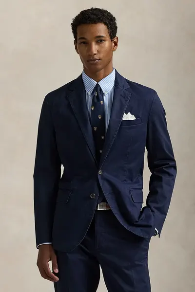 Polo Ralph Lauren sacou cu un singur rând de nasturi pentru bărbați din bumbac cu elastan