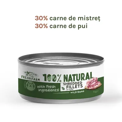 Fresh Farm Shredded fillets in sauce with wild boar and chicken 70 gr