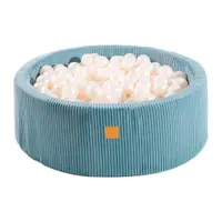 Piscină cu bile turcoaz din catifea reiată ø 90x30 cm Montessori – Meowbaby