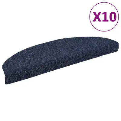 vidaXL Covorașe autoadezive pentru scări, 10 buc., 65x21x4 cm, albastru, semirotunde, mari