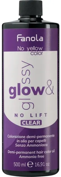 Fanola No Yellow Color Vopsea cremă tonifiantă Glow & Glossy, Clear, 500 ml