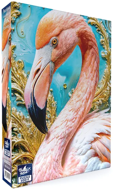 Puzzle Black Sea din 500 piese - Creaturi prețioase: Flamingo roz