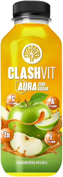 Apă vitaminizată ClashVit Aura, caramel cu mere, 475 ml