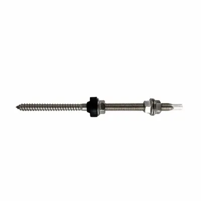 Surub fixare inox M10 X 200 mm cu cap hexagonal SW7 prevazut cu 3 piulite din inox