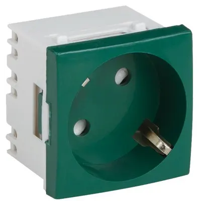 Priza modulara schuko cu impamantare, verde - DLX DLX-245-42