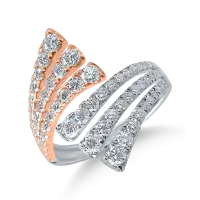Inel deschis din aur alb-roz cu diamante de 1.48ct