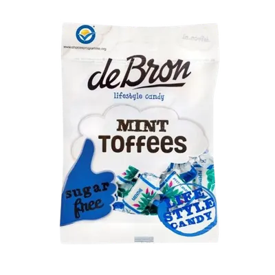 Caramele moi cu aroma de menta fara zahar si fara gluten, 90g, Debron