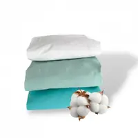 Set 3 cearsafuri din bumbac ranforce pentru pat copii, Deseda, cu elastic roata, dimensiune 140 x 70 cm, mix verde menta