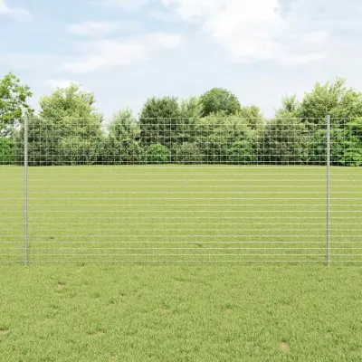 vidaXL Stâlp de gard încorporat 11 buc. Argintiu 160 cm