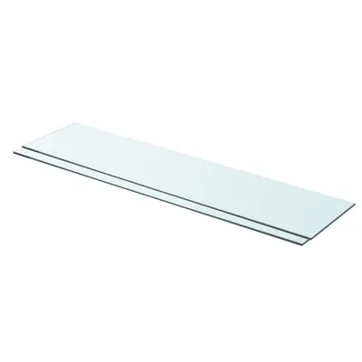 vidaXL Rafturi, 2 buc., 90 x 20 cm, panouri sticlă transparentă