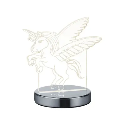 Veioză argintiu-lucios LED (înălțime 17 cm) Karo – Reality