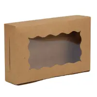Cutie dreptunghiulară cu fereastră ondulată - kraft (set 50 buc) - Default Title