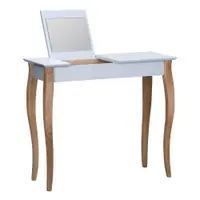 Masă de toaletă cu oglindă Ragaba Dressing Table, lungime 85 cm, gri deschis