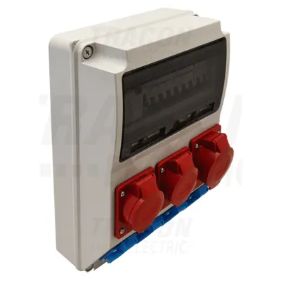 Cutie de distributie cu protectie TDB03-12MV Prot.:RCCB,MCB,Out:4×SCHUKO+2×16A(3P+N+E)+1×32A(3P+N+E)