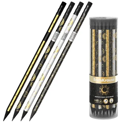 Creion grafit cu radieră Erich Krause Magic Sky - HB, sortiment