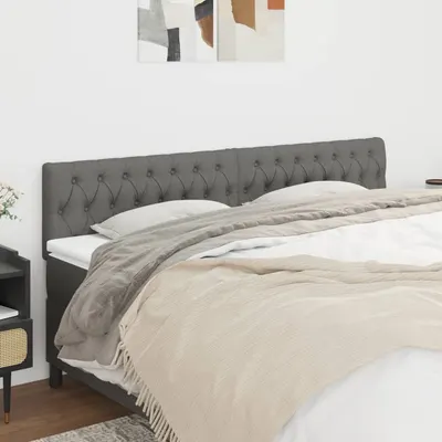 vidaXL Tăblii de pat, gri închis, 200x7x78/88 cm, textil