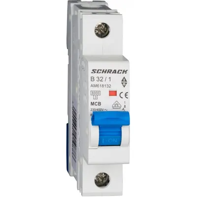 Siguranta automata AMPARO 1P 32A, curba B, 6kA Schrack AM618132