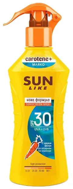Sun Like Carotene+ Lapte spray cu protecție solară, SPF30, 200 ml