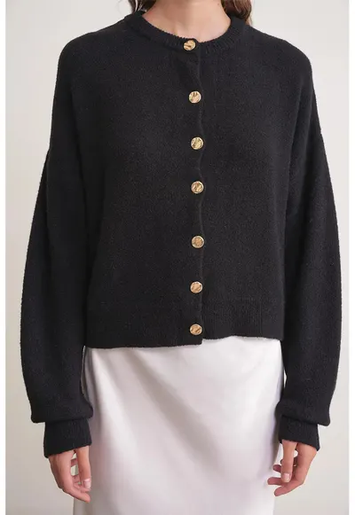 Cardigan tricotat - Negru - Nasturi