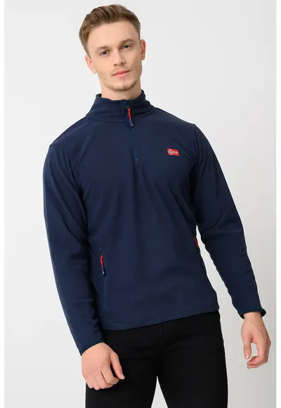 Bluza de trening slim fit cu fermoar Ulysse - Bleumarin