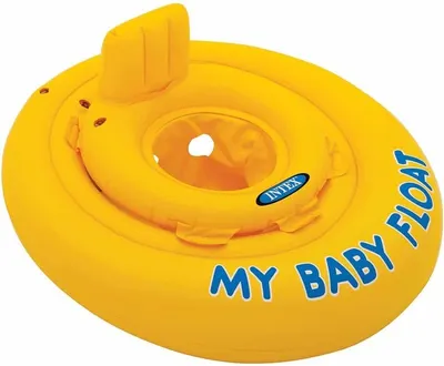 Colac gonflabil pentru inot bebelusi Intex My Baby Float 70 cm Galben