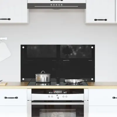 vidaXL Panou de bucătărie Negru 80 x 40 cm sticlă securizată