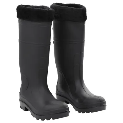 Gossi cizme de ploaie cu sosete detasabile, negru, marime 39, pvc