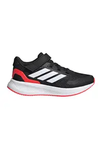 Pantofi sport Runfalcon 5 din plasa cu logo si velcro - Rosu/Negru/Alb optic