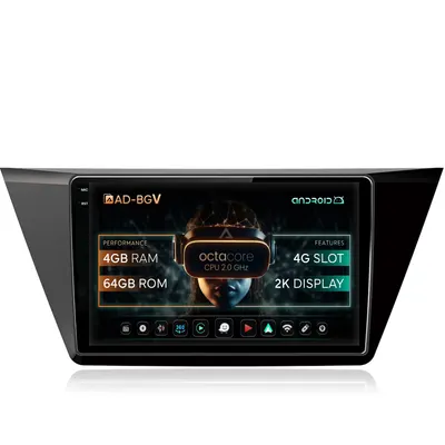 Navigatie Volkswagen Touran (2016+), Android, V-Octacore 4GB RAM + 64GB ROM, 10.36 Inch - AD-BGV10004+AD-BGRKIT032