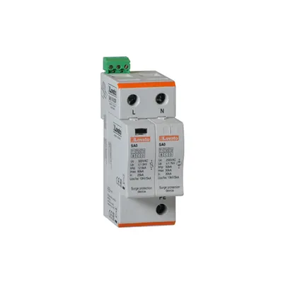 Surge Protection Device Type 1 and 2 With Plug-in Cartridge, Iec Impulse Current Iimp (10/350μs) 12.5ka Per Pole, 1p+n. Cu Contact Comanda de la Distanta