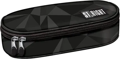 Penar oval pentru școală St. Right Geometric Grey -Cu 1 fermoar