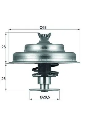 Termostat Lichid Racire (80 C) Potrivit Volvo 440, 460; Citroen Bx, C15, C15 Minivan, Jumper I, Visa, Xantia, Xm; Ford Granada, Granada Ii, Scorpio I, Sierra, Sierra I 1.5d-3.0 11.77-12.04