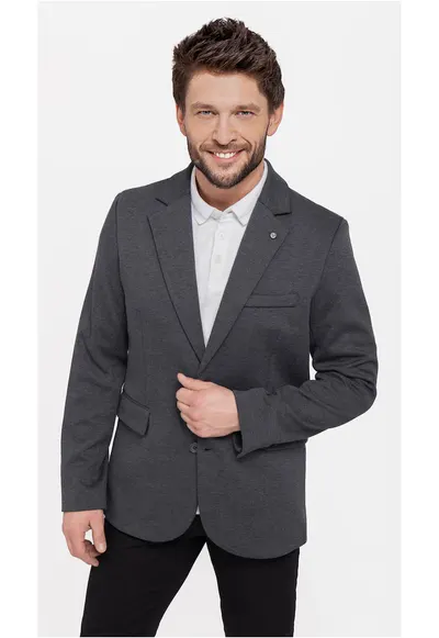 Sacou barbati cu buzunare cu clapa JB-Anton - Regular Fit - Grafit - Gri grafit