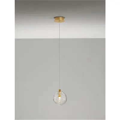 Lampa suspendata COEN Alama aurie Metal Sticla clara LED G9 1x5 Wat 230 Volt IP20 Fara bec
