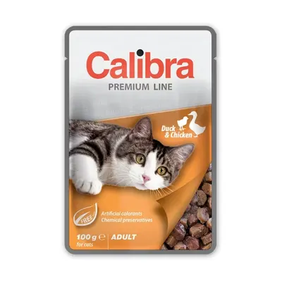 Hrana umeda pisici, Calibra Cat Pouch Premium Adult Duck & Chicken, 100 g