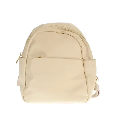 Rucsac bej cu buzunar frontal