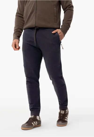Pantaloni jogger din bumbac - cu snur - N-Kanton - albastru marin - Bleumarin
