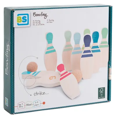 Joc de bowling din lemn, BS Toys