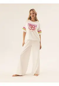 Pijama dama Forever Bej deschis - Text